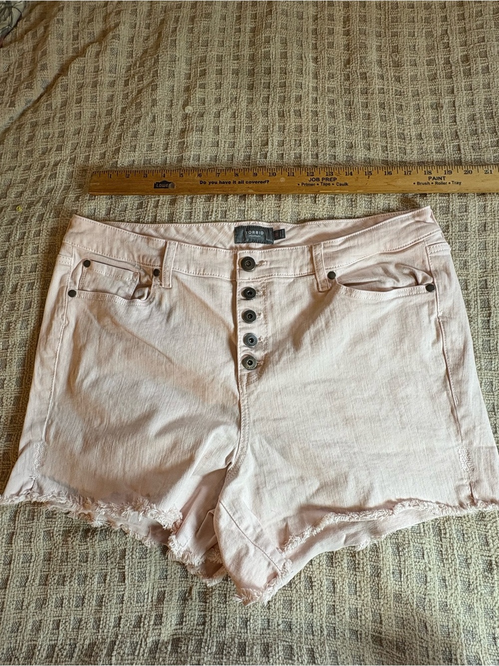 torrid Light Pink Button-Front Denim Shorts